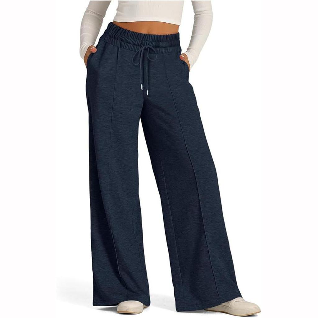 Pantaloni de trening drepți de yoga pentru femei, largi, pantaloni de trening largi pentru exterior, sală de sport, alergare, casual