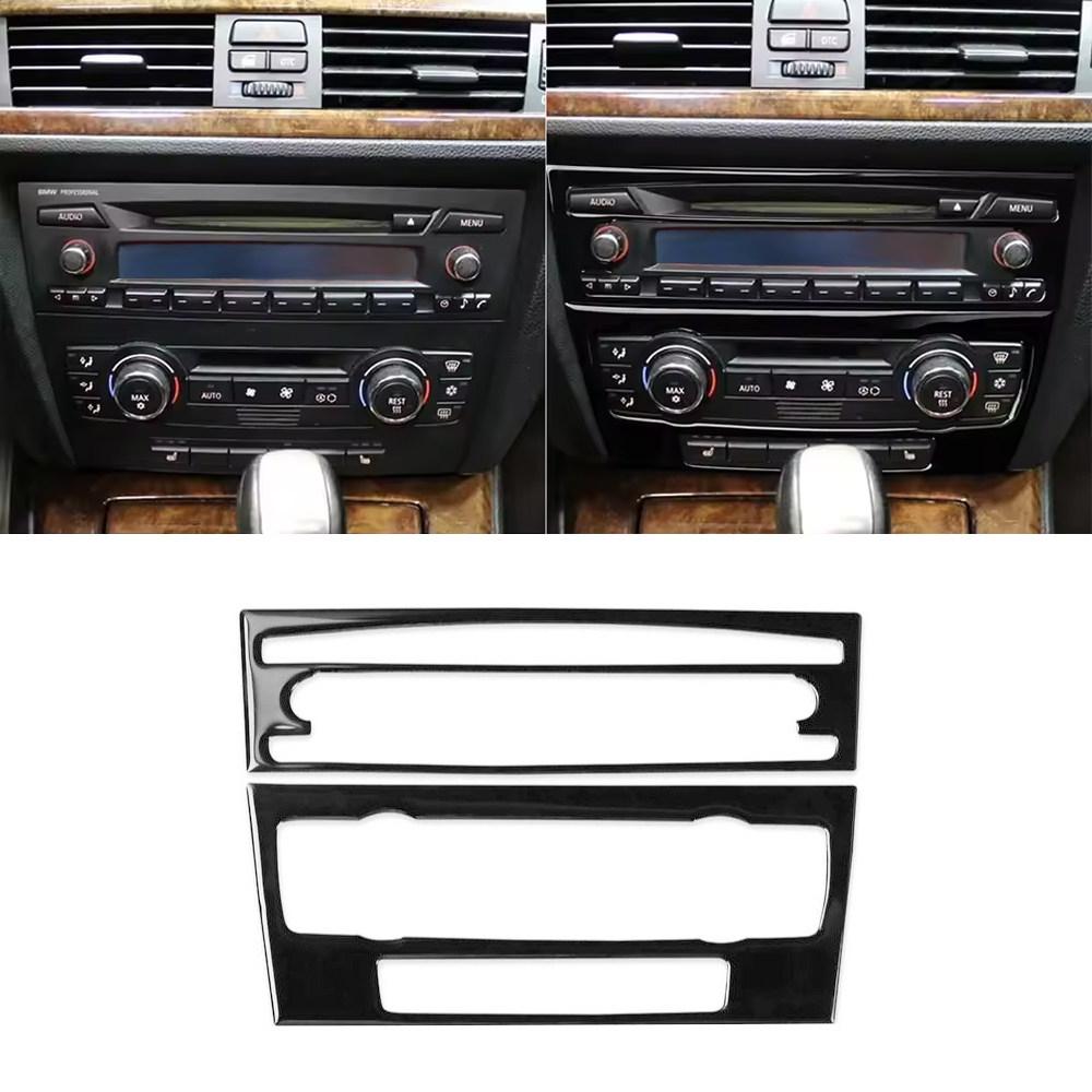For BMW 3 Series E90 E92 E93 2005-2012 Car Interior Accessories Center Control Air Conditioner CD Control Panel Frame Trim Black