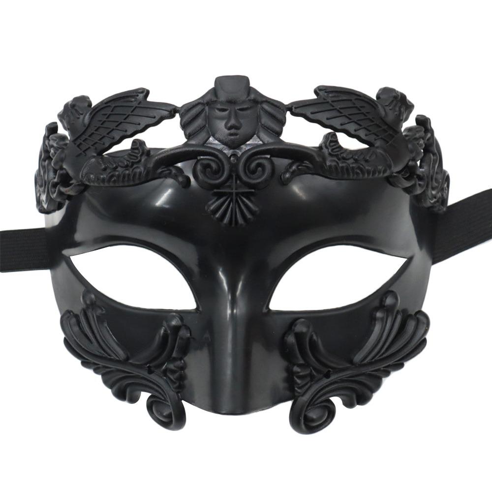 

Модная косплей маска на Хэллоуин, венецианская маска, маска для маскарада в стиле Древней Греции, римский фестивальный костюм, маска на пол-лица, маска для вечеринки на Хэллоуин чёрный