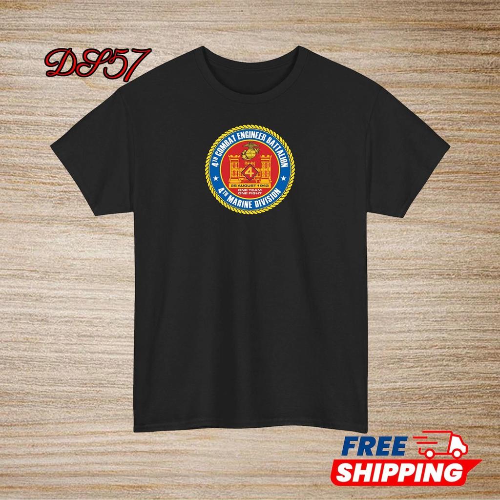 4th Combat Engineer Battalion USMCR Logo T-Shirt S to 5XL Made In USA