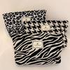 Leopard Print Travel Cosmetic Bag with Thickened Storage, Convenient Hand-Held Design for Toiletries