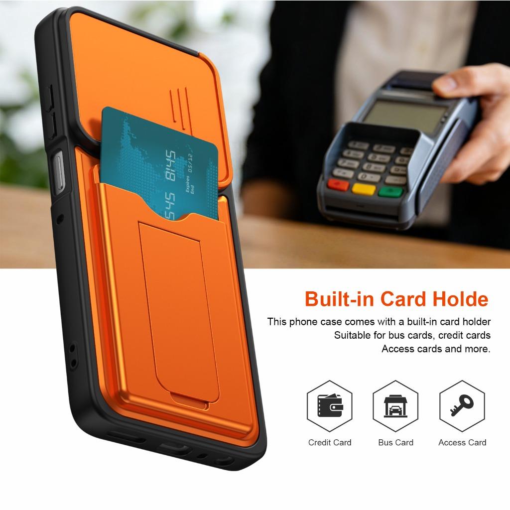 Handyhülle mit Schiebe-Kameraabdeckung Kartenhalter für Motorola Edge 70 Ultra 60 Pro 50 Fusion Signature Moto X70 Air G86 Power G85