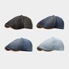Fashion Washed Denim Beret Hat Vintage Short Brim Peaked Cap Adjustable Newsboy Cap Unisex