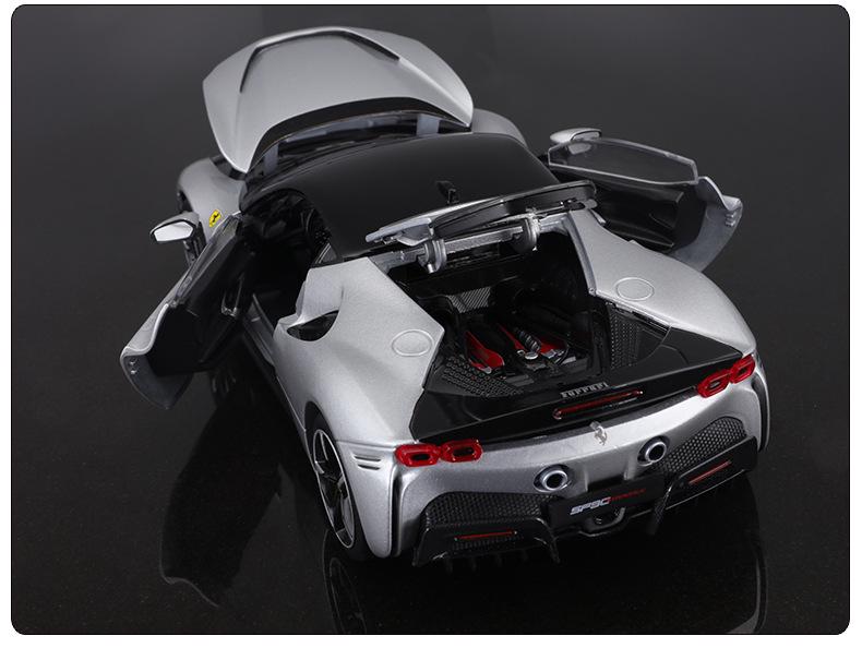 Bburago 1:18 SF90 Deluxe Alloy Model Car - Metal Ornament Collection, Ideal Gift for Boys