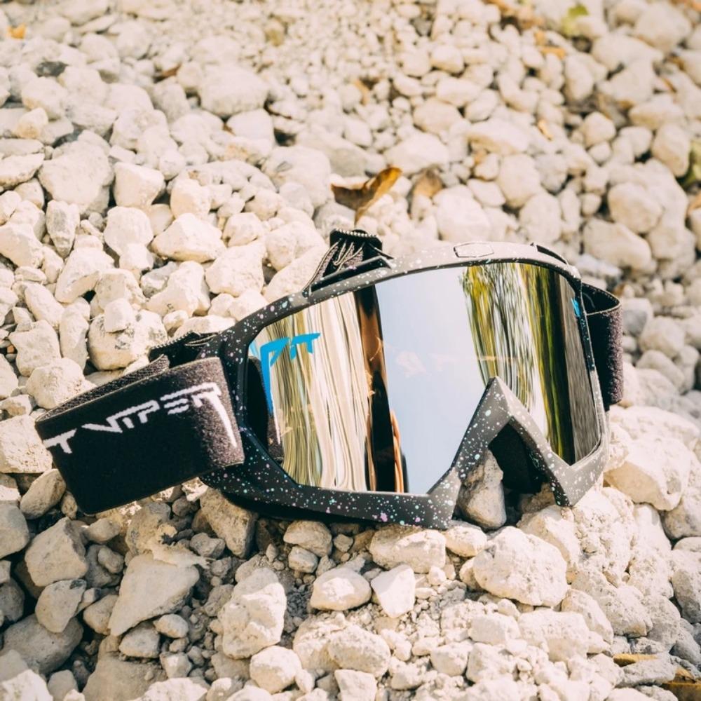 Erkek Kadın Bisiklet Gözlüğü Çift Katmanlı Sünger Spor Motokros Gözlüğü Yarış Kayak Gözlüğü Motosiklet Gözlüğü Rüzgar Koruması