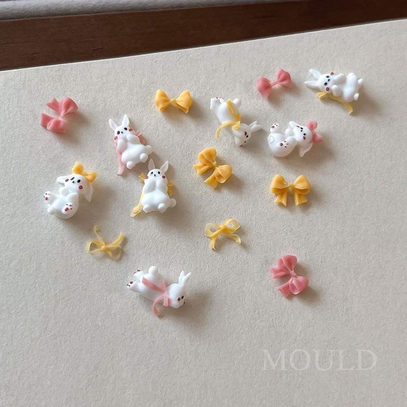 3D Bunny Bow Silicone Nail Mold DIY Art Carving Decoration Easy Release