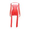 Summer Long Sleeve Bodycon Mini Short Dress Ribbon Pleated Tube Top Fashion New Sexy Party Dresses Hip Skirt Set Slim Fit Women's Clothing