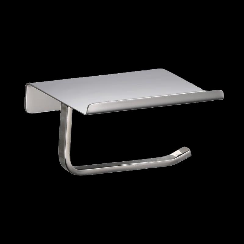 Stainless Steel Toilet Paper Holder with Storage Shelf