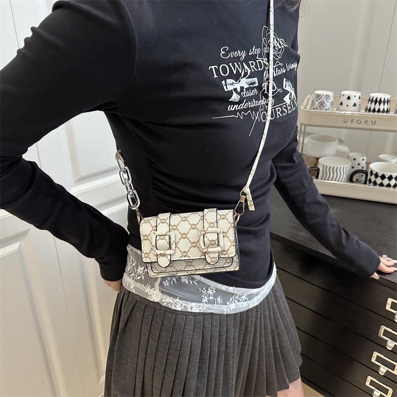 Retro trend texture casual shoulder messenger bag small square bag premium texture exquisite mini
