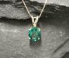 925 Sterling Silver Certified Emerald Pendant Green Necklace Gift For Beloved