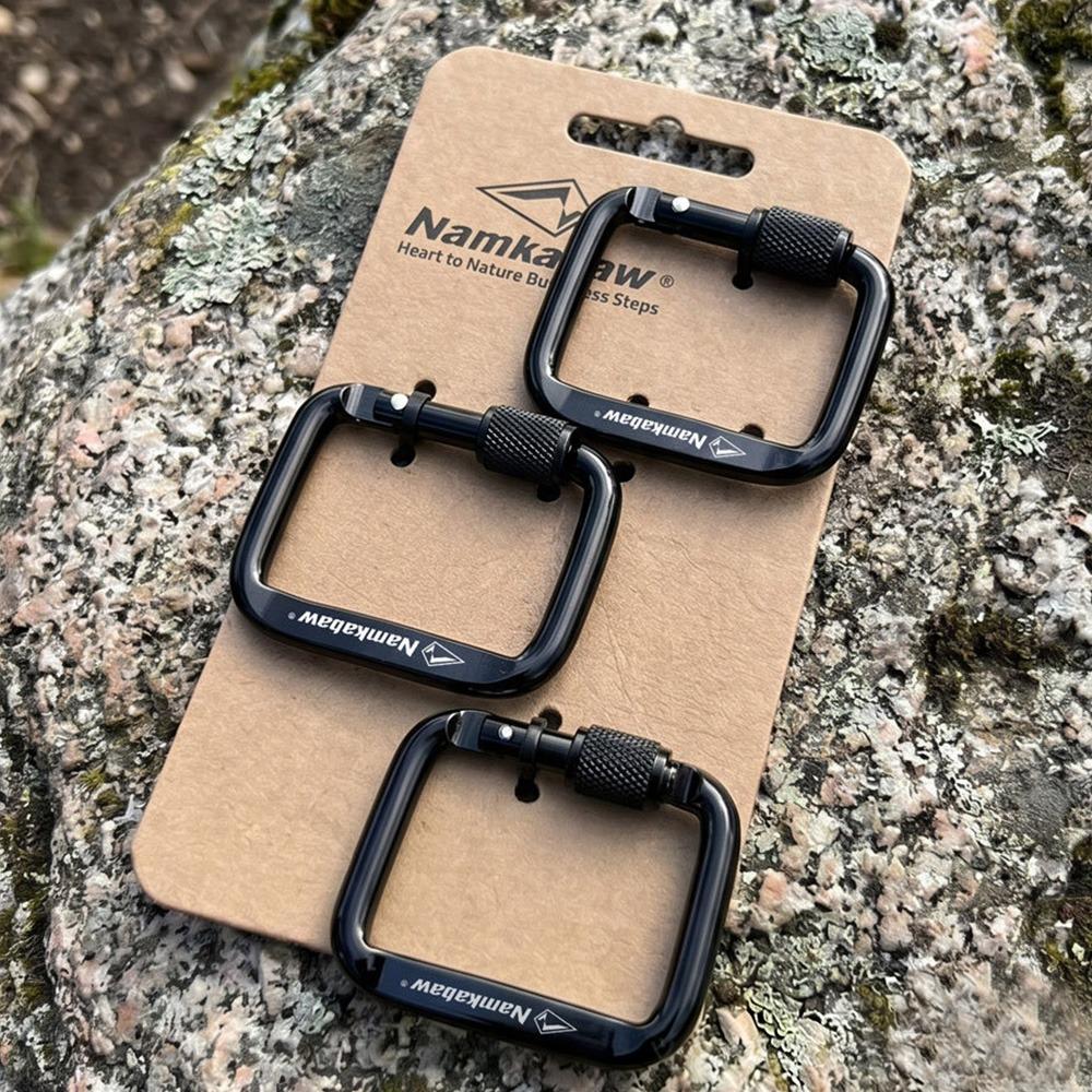 3pcs Durable Square Carabiner Portable Snap Clip Hook New Outdoor Camping Hiking Keychain
