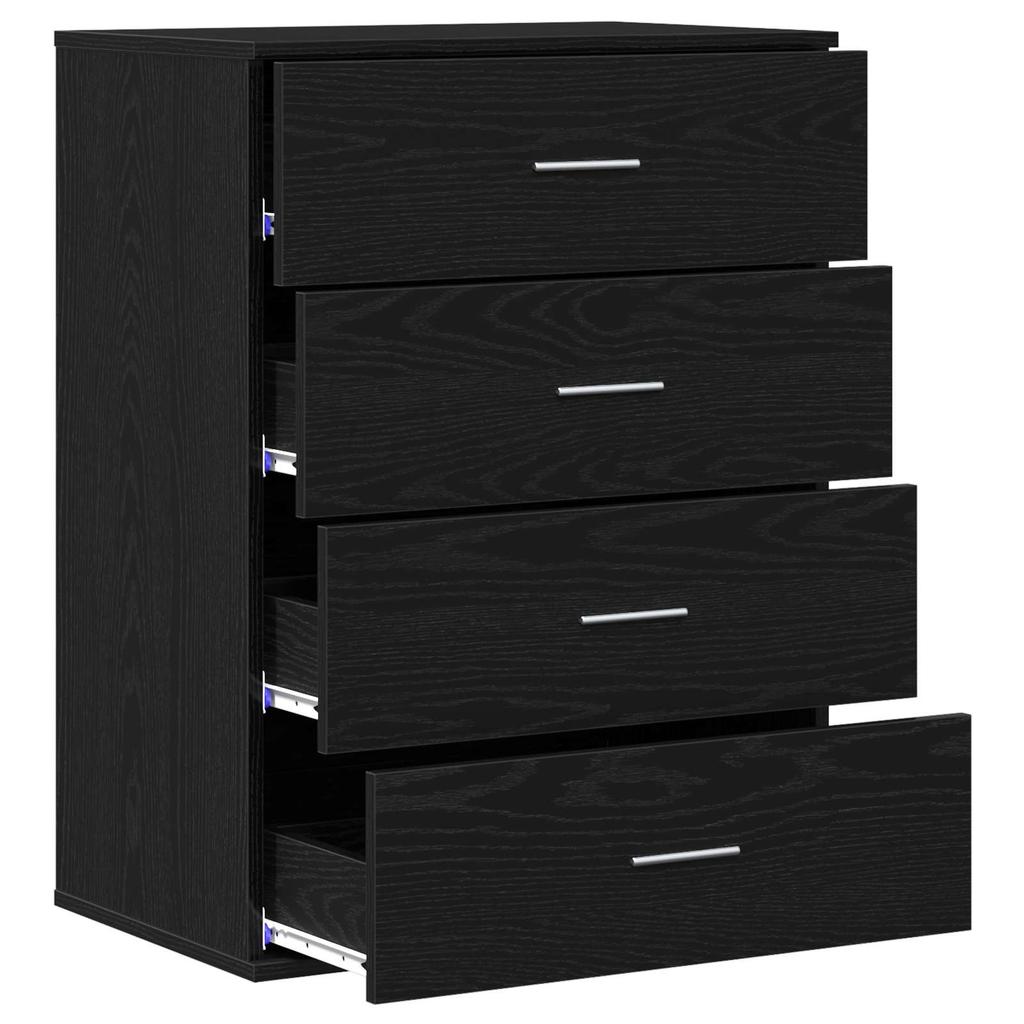 Sideboard Black Oak Effect 60 x 39 x 80 cm Engineered Wood