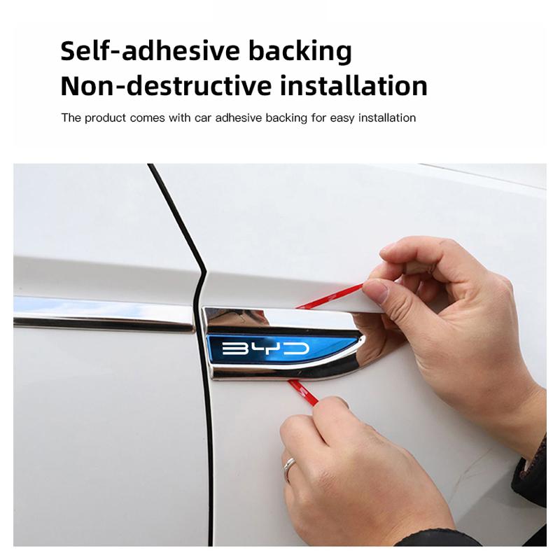 2Pcs For BYD Tang F3 E6 Atto3 Yuan Plus Song Max F0 G3 I3 Ea1 Dmi 2din S7 E3 L3 F6 G3R G6 S6 Metal Stickers Car Body Decoration