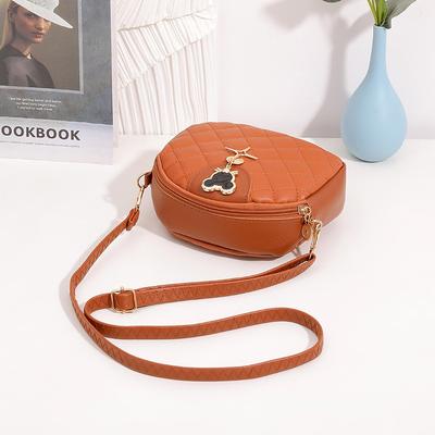 New Women's Diamond Small Round Bag Fashion Embroidered Women's Bag Shoulder Messenger Bag Feeling Bag One Piece