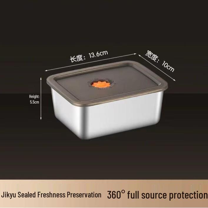 304 Stainless Steel Fresh-Keeping & Storage Box for Refrigerator, Ingredients, Picnic, and Lunch.
