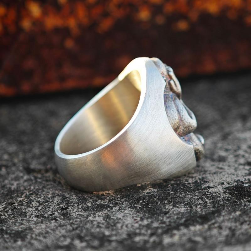 Adjustable Open Ring With Buddha Motif Vintage Style Mens Womens Bohemian Statement Jewelry