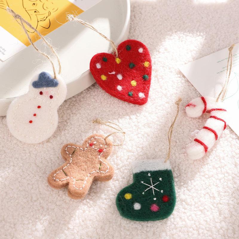 Christmas Decorations - Santa Claus Snowman Woolen Felt Pendant Gift Box - Christmas Tree Ornaments