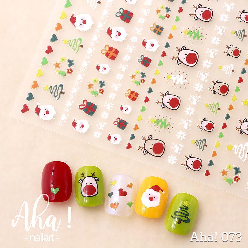 

Новые рождественские наклейки для ногтей: Милые мультяшные медведи, Санта, лось, снежинки и елки