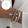 Stylish Stretch Comfort Fit Simulated Pearls Bead Bracelet Featuring Heart Charm for Gift and Fashion Accessory