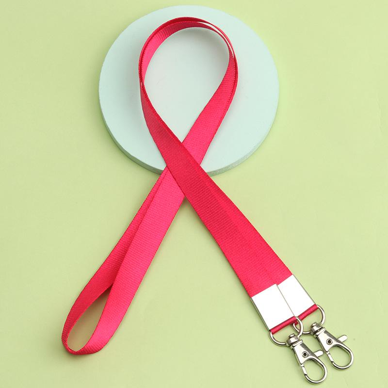 Double Hook ID Badge Lanyard with Double Buckle and Dual Clip Holder