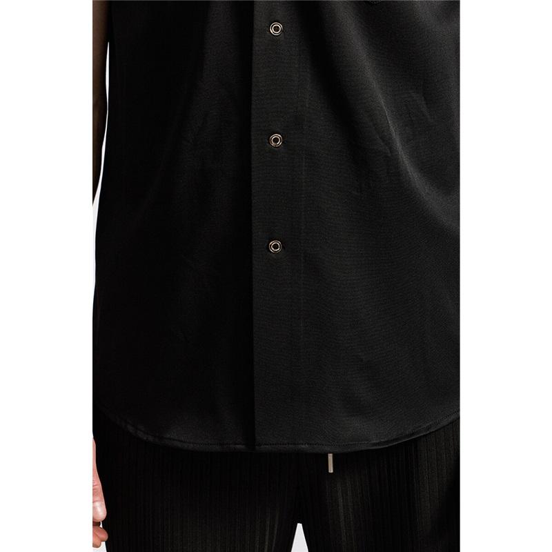 Nové letní pánské tílko jednobarevné s kapsou jednoradové košile do nočního klubu pánské streetové oblečení