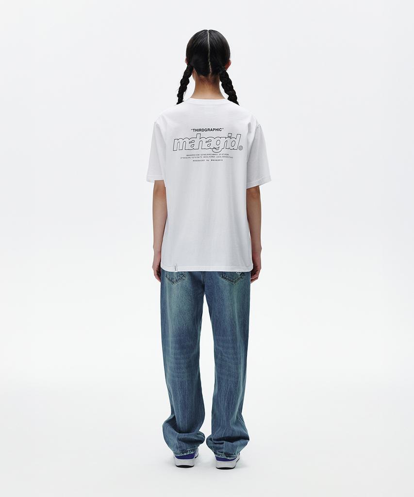 MAHAGRID Back Third Logo Tee White(Mg2Fmmt502A)