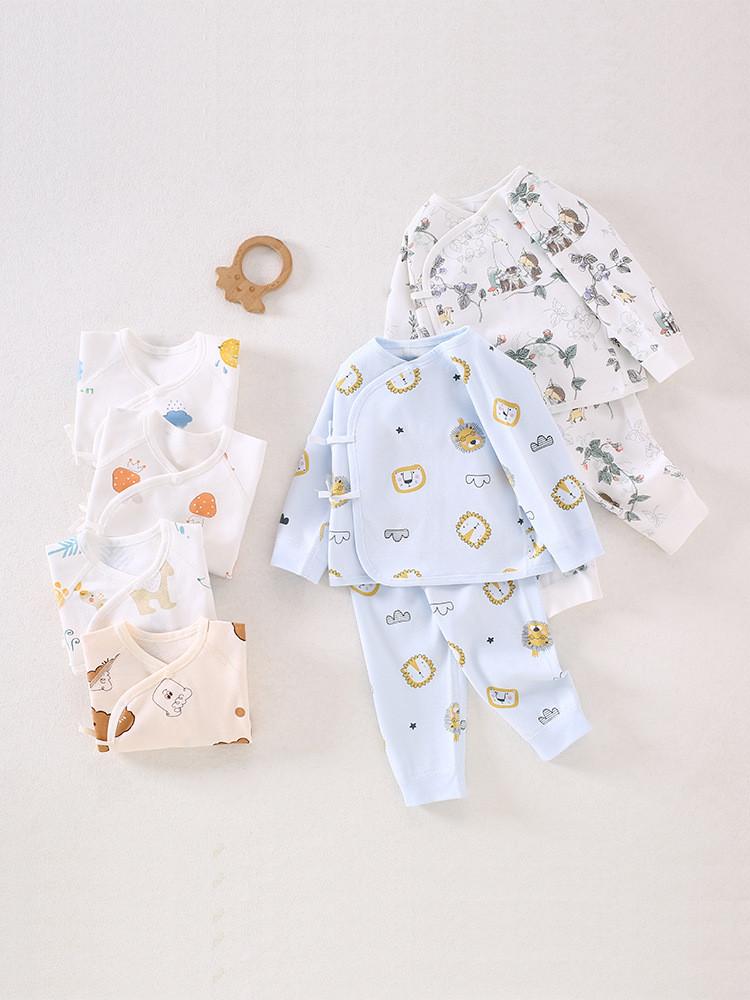Newborn Baby Cotton Spring Autumn Bodysuit Set With Antibacterial Fabric For Infants