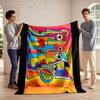 Colorful Abstract Faces Art Design Blanket Flannel Blanket for Bedroom, Living Room, Sofa, and Nap Sofas