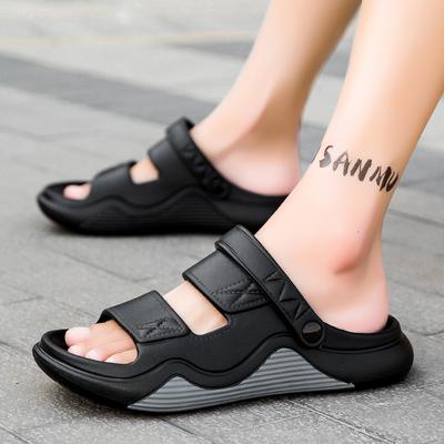 Fashion Summer Pillow Slippers for Women and Men Soft Bottom Non-Slip Beach Cool Slippers Slip-on Open Toe Home Shoes Sandals