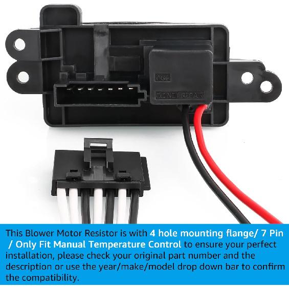 FAERSI 89019100 HVAC Fan Blower Motor Resistor Kit With Harness Replacement For 2002-2009 Chevy Trailblazer GMC Envoy, 2004-2007 Buick Rainier,