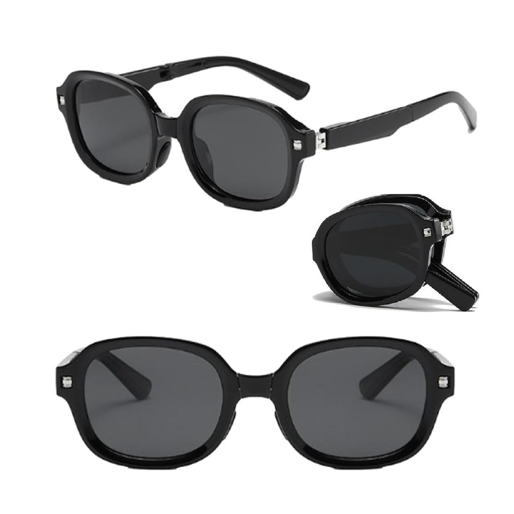 REONAS Folding Polarized UV Popular Slimming Compact Case Sunglasses, Travel, Portable, Women's Sunglasses, Protection, Design, Effect,
