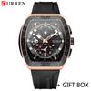 CURREN Man WristWatch Waterproof Chronograph Date Men Watch Military Top Brand Luxury Silicone Original Sport Male Clock 8443