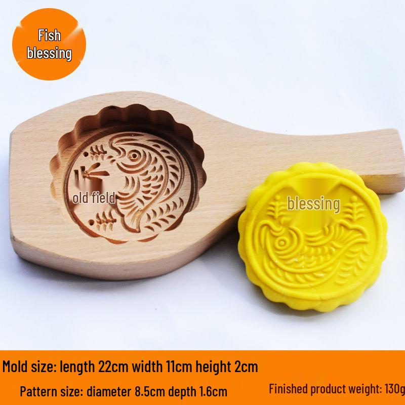 

Large Wooden Mooncake Mold 2025: Hand-Pressed Design for Handmade Fresh Meat Mooncakes, Old-Fashioned Mid-Autumn Festival Style Regular