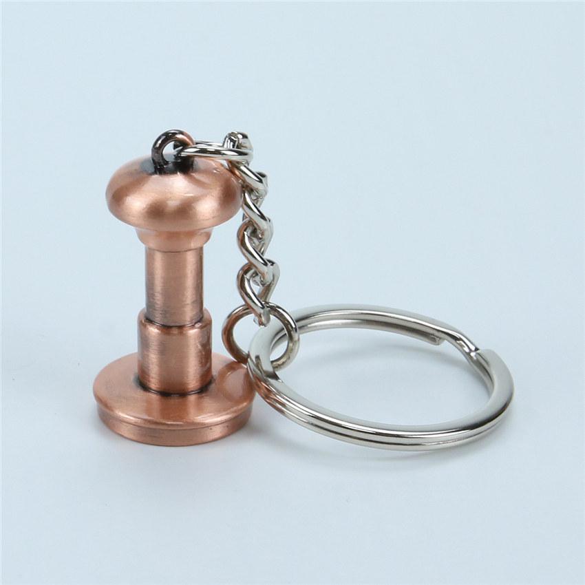 Creative Barista Coffee Tamper Keychain Coffee Machine Handle Moka Pitcher Keyring Portable Coffeeware Espresso Accessories Gift
