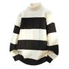 2026 Autumn Winter Men Striped Sweaters Men Turtleneck Casual Sweater Male Knitted Patchwork Jumper Man Streetwear Pullovers