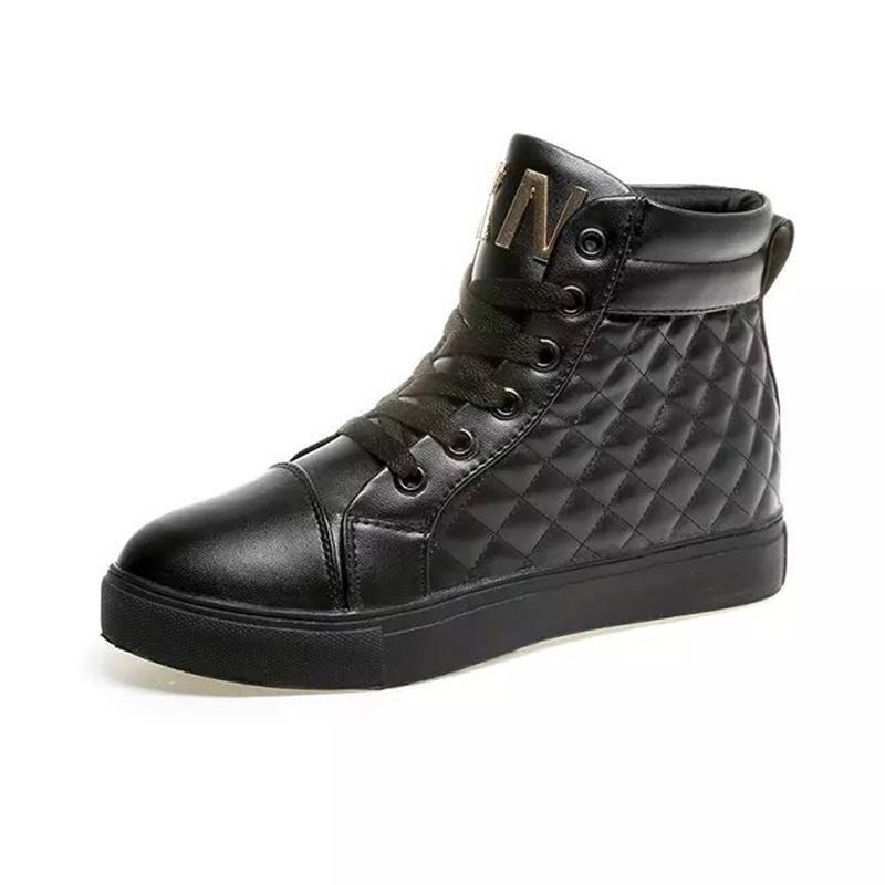 Buy Women's Casual Hightop Shoes Solid Color Flats Sports Shoes