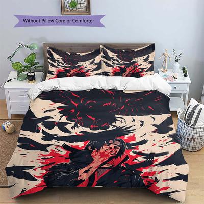 Vzorované povlaky na polštář a přikrývku Itachi Uchiha Stylové povlečení s potiskem s anime tématem Dárek pro milovníky.-TING