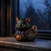 Unique Resin Animal Statue Gift Midnight Witches Cat Duck Figurine, Dark Fantasy Theme Decorative Figurine Statue, Gothic Cat-Duck Ornament,