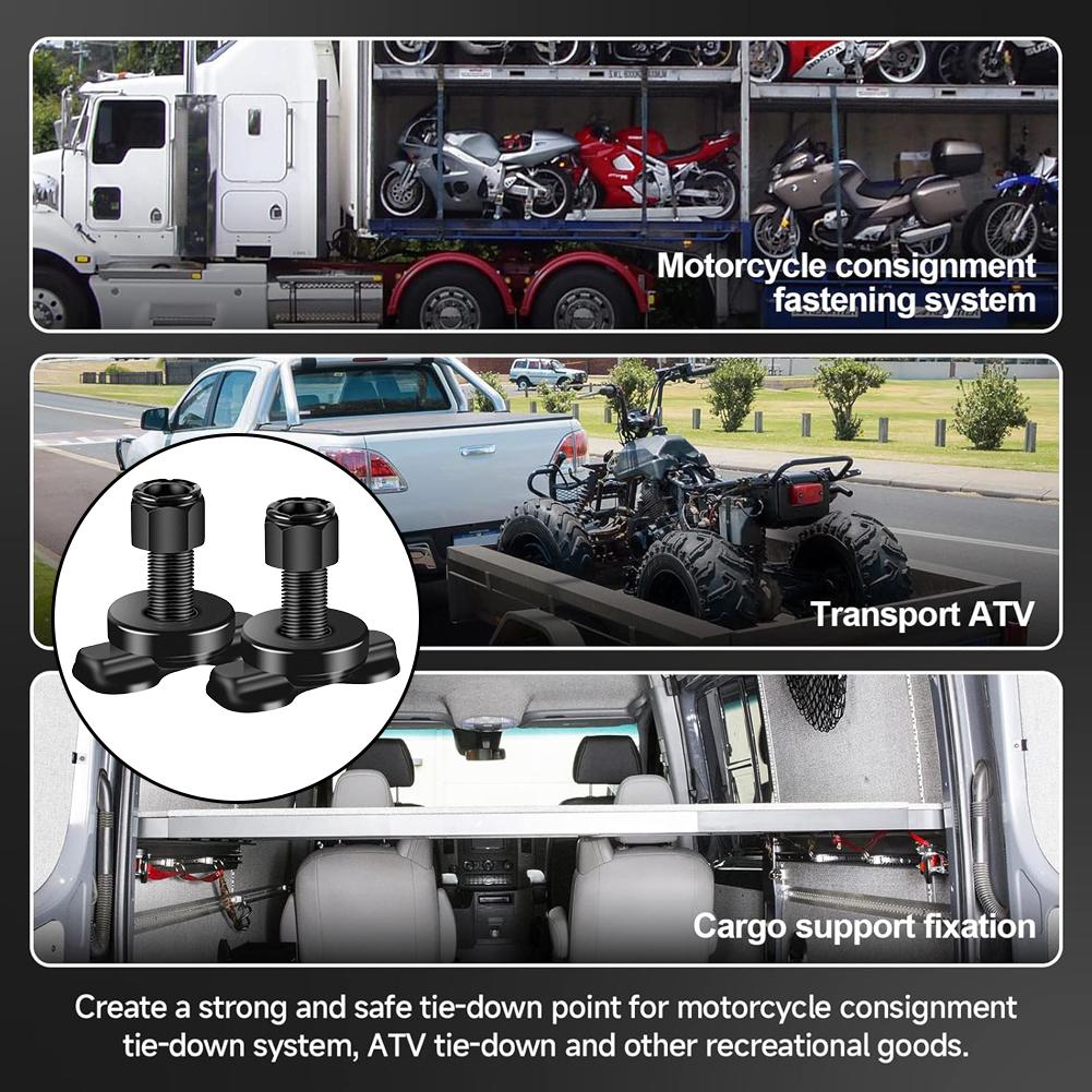 8Pcs Threaded Stud Nut Fitting Tie Down Steel Threaded Rail Stud Nut Bearing 6000 LBS for Truck Bed Trailer Cargo Control Pickup