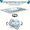 1500pcs Rotating Puzzle Board - 4-Drawer 360° Spinner, Large ABS Puzzle Table Portable Lid & Easy-Clean Surface, Holiday Gift
