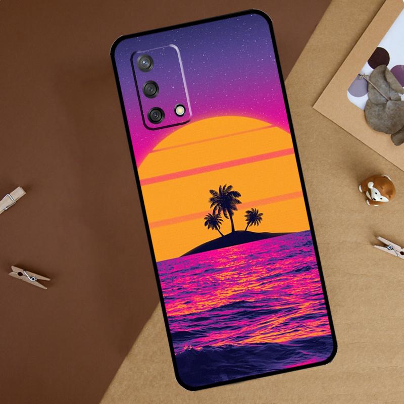 Synthwave 80's Retro Neon Vaporwave For Oppo A60 A40 A80 A74 A94 A54 A18 A38 A58 A78 A98 A16 A76 A96 A15 A57S A17 A77 Phone Case