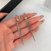 1Pair Punk Hip Hop Silver Color Rivet Drop Earrings For Women Men Gothic Metal Geometric Cone Pendant Earrings Y2K Party Jewelry