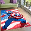 3D Captain America Printed Rug – Suitable for Living Room & Bedroom | Non-Slip Mat, Home Decor, Area Rug, Birthday Gift