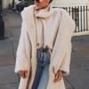 Jinhan 2025 European & American Autumn/Winter Women's Lambswool Plush Coat - Solid Color, Trendy & Warm