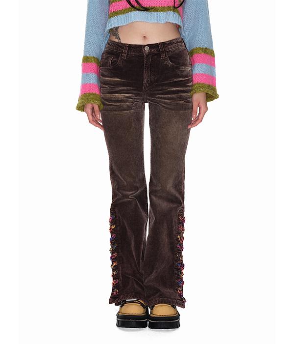 YOUTHBATH Knit String Corduroy Pants_Brown
