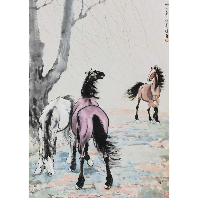 Free Shipping Ink Wash Galloping Horse Poster - Home Decoration Wall Hanging Mural for Dorm, Tea House, Study, or Living Room.