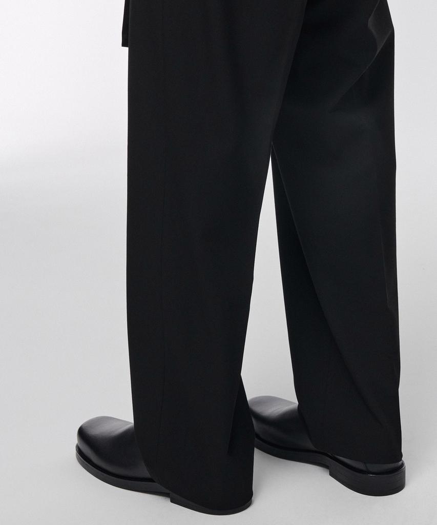 MUSINSA STANDARD Narrow Belt One-Pleat Wide Slacks [Black]