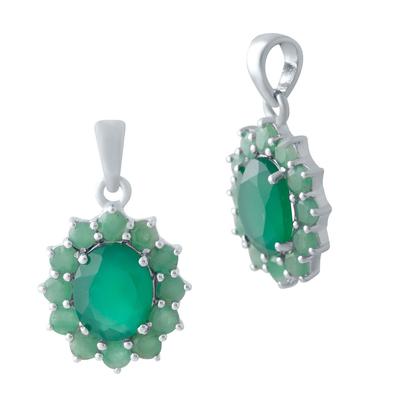 Silver Pendant with Emerald 3.77ct (2042396)