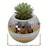 1pc Unique Handcrafted Bohemian-Inspired Hanging Disco Mirror Ball Planter - Self-Watering, Space-Saving, Stylish Home Decor for