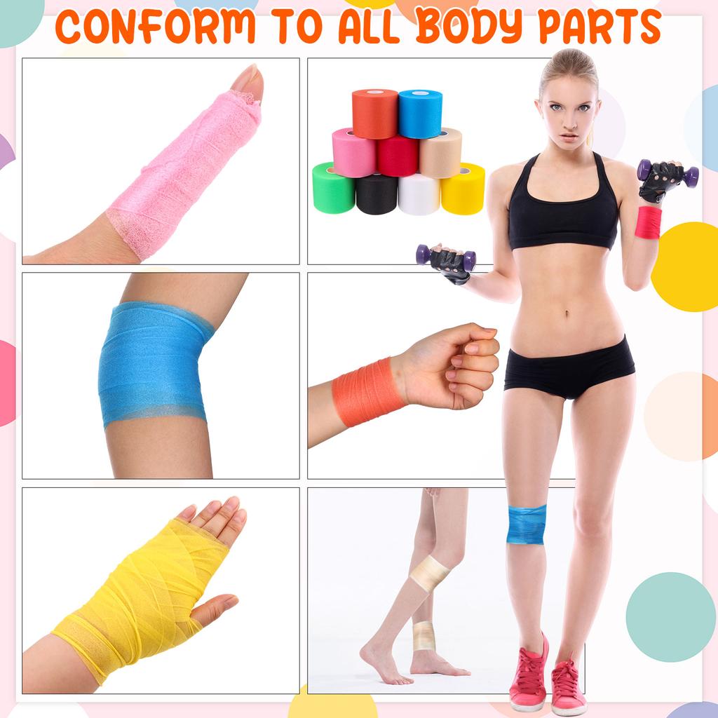 9 Pieces Foam Prewrap Athletic Tape Sports Wraps Prewrap And Athletic Tape Pre Wrap Tape Breathable Sports Tape